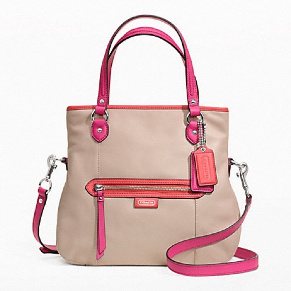 Coach Handbags - COACH 23911 Daisy Spectator Leather MIA in Sand, Hot Pink & Orange Colorful!